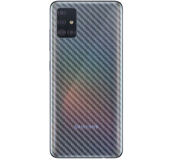 IMAK hátlapvédő fólia (karcálló, ujjlenyomat mentes, full cover, karbon minta) ÁTLÁTSZÓ [Samsung Galaxy A51 (SM-A515F)]