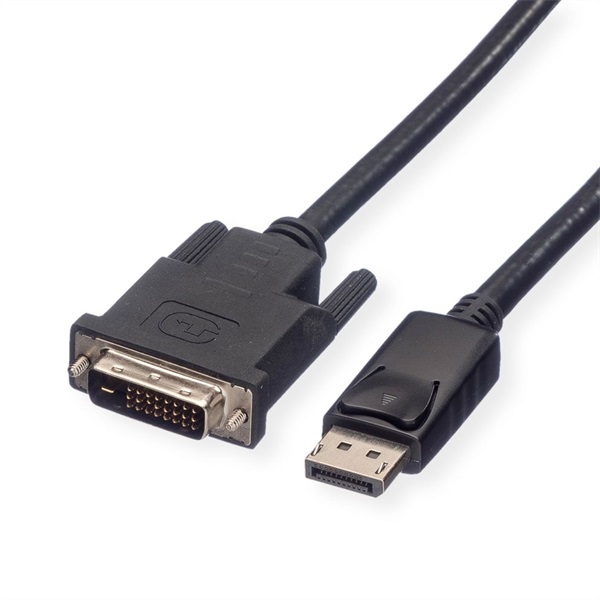 Roline Kábel DisplayPort 1.1 - DVI (24+1), 2K@60Hz, LSOH, M/M, 2m, fekete (11.04.5772-20)
