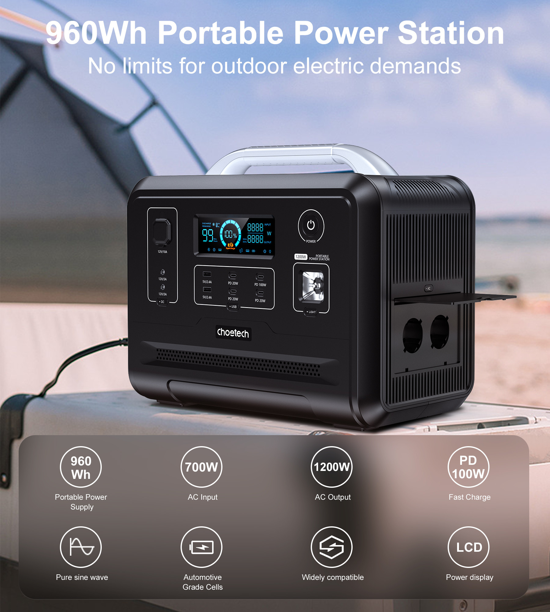 Choetech 1200W  bidirectional PowerStation