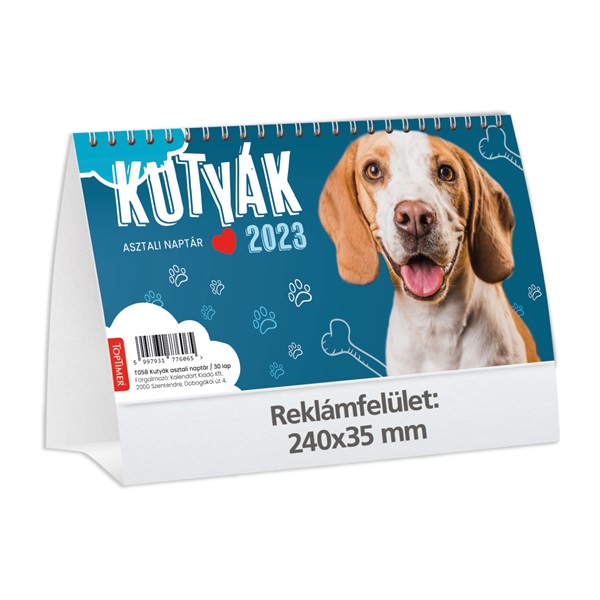 Kalendart 2025 T058 Kutyák álló asztali naptár