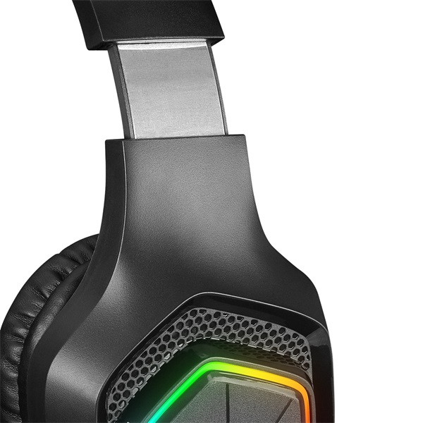 Rampage RM-K90 VECTOR mikrofon  USB  3,5 Jack  hangerőszabályzó nagy-párnás Fejhallgató Fekete