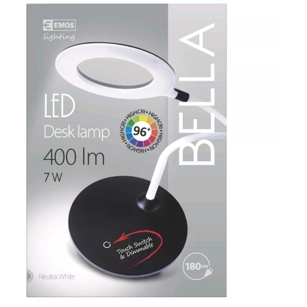 EMOS Bella LED asztali lámpa fehér-fekete (Z7598)