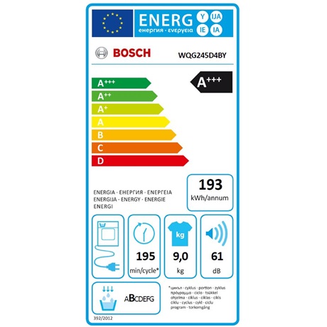Bosch WQG245D4BY SZÁRÍTÓGÉP HŐSZIVATTYÚS