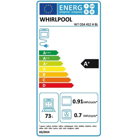 Whirlpool W7 OS4 4S2 H BL SÜTŐ BEÉPÍTHETŐ ELEKTROMOS