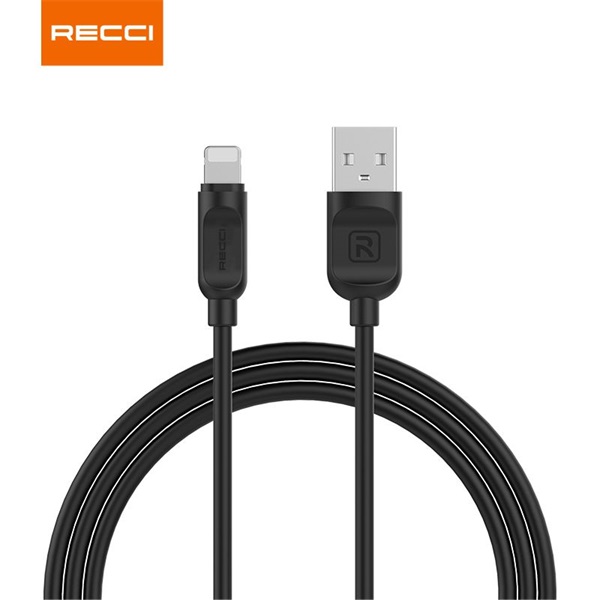 Recci RCL-P200B 2m Lightning - USB fekete adat- és töltőkábel Recci RCL-P200B 2m Lightning - USB fekete adat- és töltőkábel