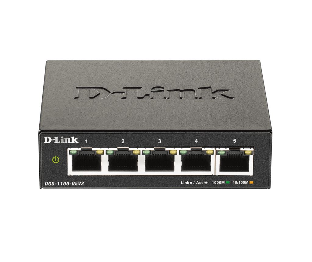 D-Link DGS-1100-05V2/E 10/100/1000Mbps 5 portos switch D-Link DGS-1100-05V2/E 10/100/1000Mbps 5 portos switch