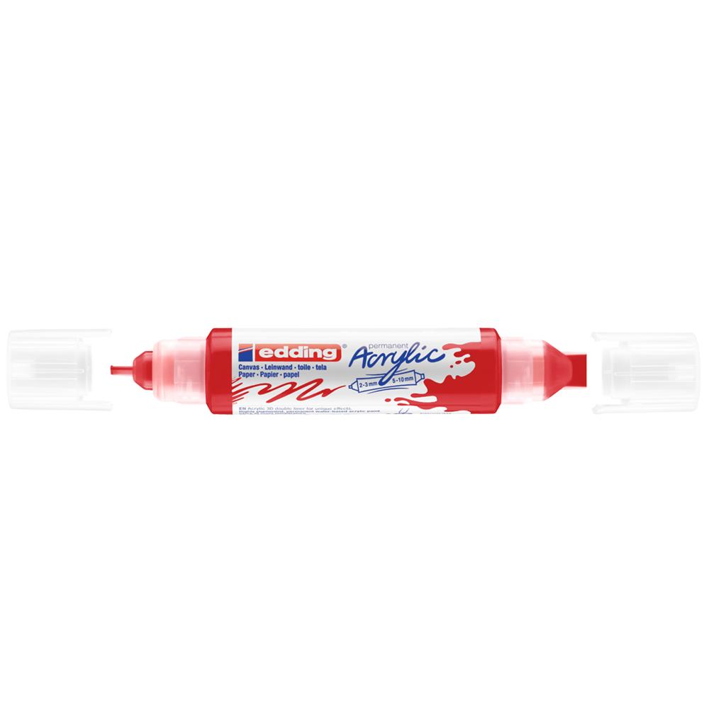 Edding Akril marker 2-3mm, és 5-10mm, 3D kétvégű  5400 piros (7580247005)