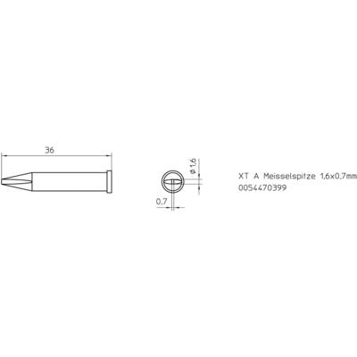 Weller XT-A WP120 pákához. Kétoldalt csapott, véső formájú pákahegy, forrasztóhegy 1.6 mm Weller XT-A WP120 pákához. Kétoldalt csapott, véső formájú pákahegy, forrasztóhegy 1.6 mm