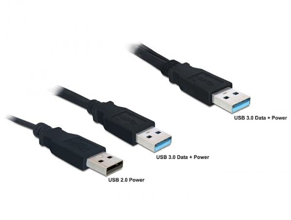 DeLock DL82908 USB 3.0-A apa -> USB 3.0-A apa + USB 2.0-A apa kábel DeLock DL82908 USB 3.0-A apa -> USB 3.0-A apa + USB 2.0-A apa kábel