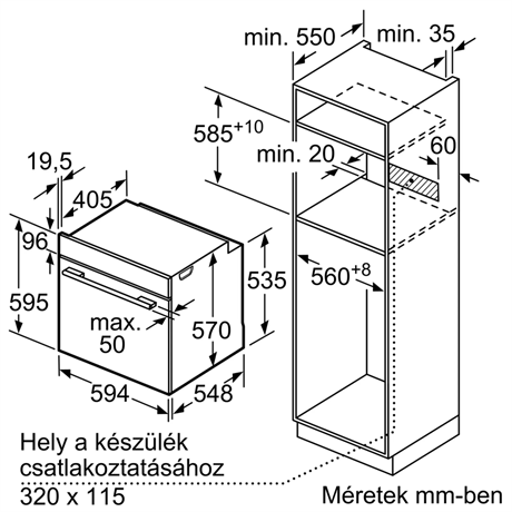 Bosch HBA5785S6 SÜTŐ BEÉPÍTHETŐ ELEKTROMOS
