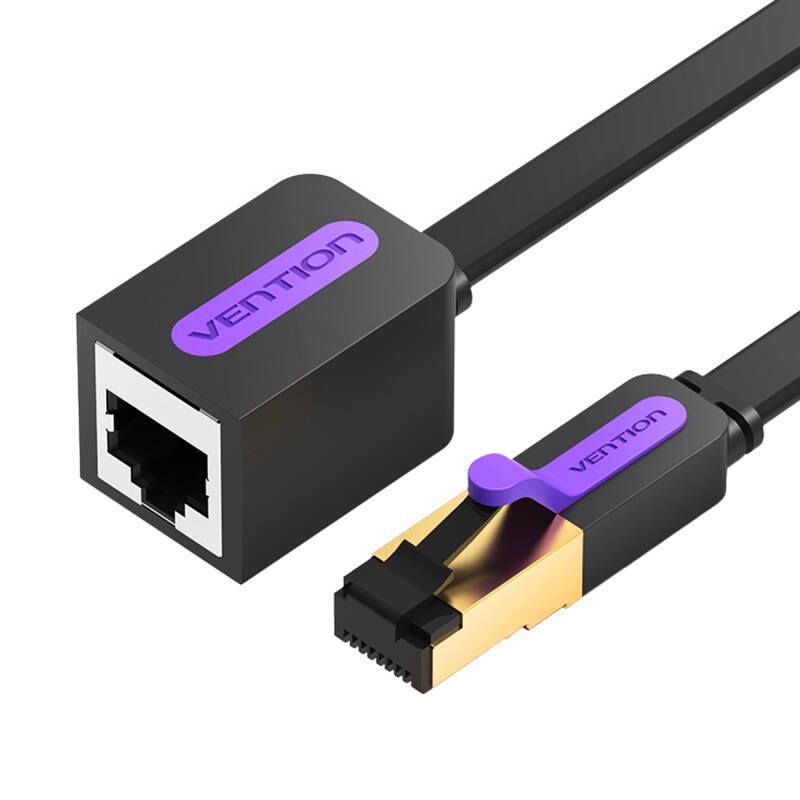 Flat Network Cable Extension Category 7 Vention ICBBI 3m Black Flat Network Cable Extension Category 7 Vention ICBBI 3m Black