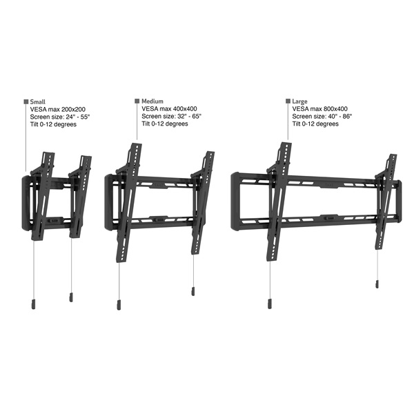 MULTIBRACKETS Fali konzol, M Universal Wallmount Tilt Large (40-86", max.VESA: 800x400 mm, 60 kg)