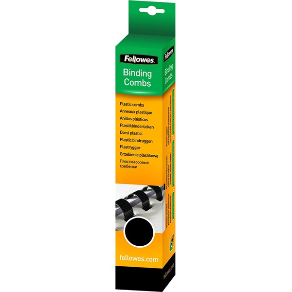 Fellowes 10mm 25db-os 41-55lapos fekete műanyag spirál Fellowes 10mm 25db-os 41-55lapos fekete műanyag spirál