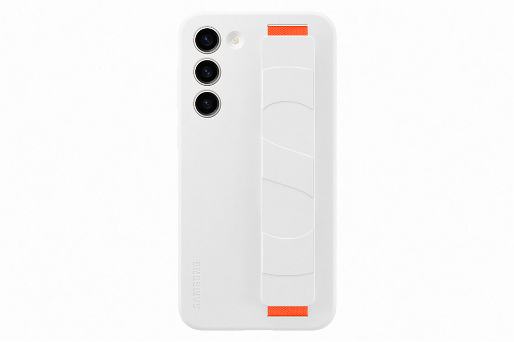 	Samsung Galaxy S23+ szilikontok szíjjal fehér 