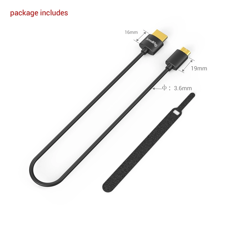 SMALLRIG Ultra Slim 4K HDMI kábel C to A 35cm SMALLRIG Ultra Slim 4K HDMI kábel C to A 35cm