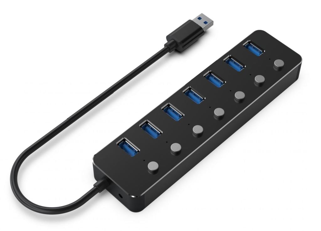 Gembird UHB-U3P7P-01 USB 3.0 HUB 7 portos fekete Gembird UHB-U3P7P-01 USB 3.0 HUB 7 portos fekete