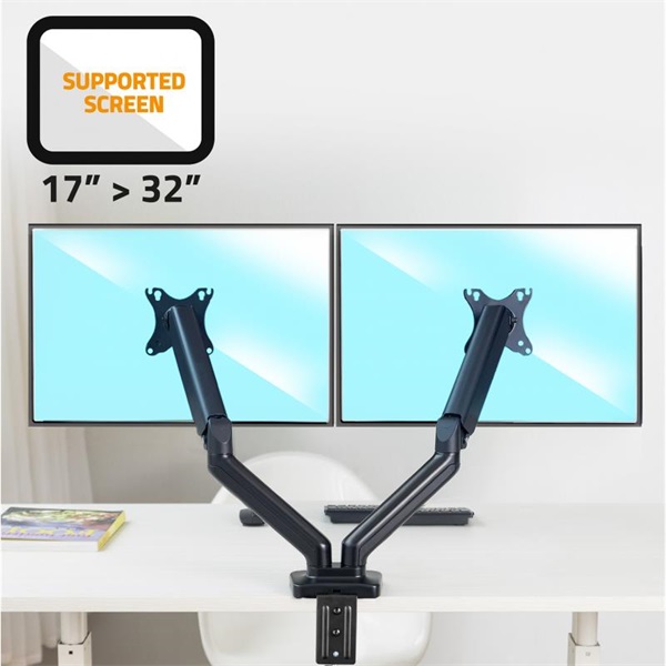 Advance  MECAMOUNT Dual  17-32" dönthető forgatható Monitor Asztali konzol Fekete 