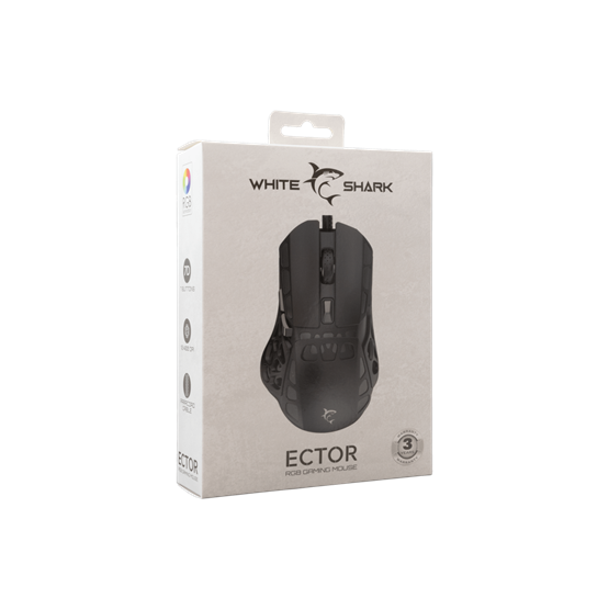  White Shark GM-5016B ECTOR-B vezetékes gamer egér RGB Fekete
