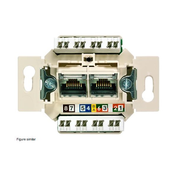 Siemens 5TG2027-2 Delta UAE 2X8pólusú RJ45 UTP CAT6 A informatikai csatlakozóaljzat Siemens 5TG2027-2 Delta UAE 2X8pólusú RJ45 UTP CAT6 A informatikai csatlakozóaljzat