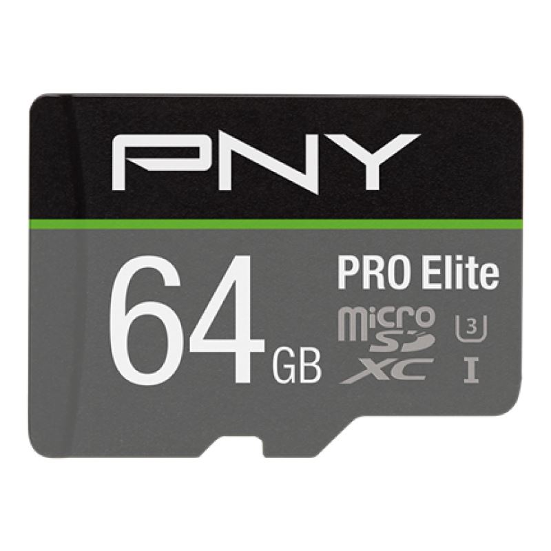 PNY PRO Elite 64GB microSDXC U3 A1 V30 + adapter