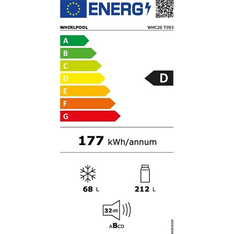 Whirlpool WHC20 T593 HŰTŐ BEÉPÍTHETŐ ALULFAGYASZTÓS