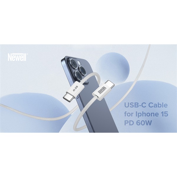 NEWELL USB-C - USB-C gyorstöltő kábel 60W 2m NEWELL USB-C - USB-C gyorstöltő kábel 60W 2m