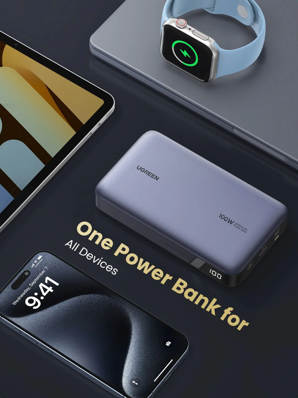 UGREEN Nexode 20000mAh Powerbank Szürke