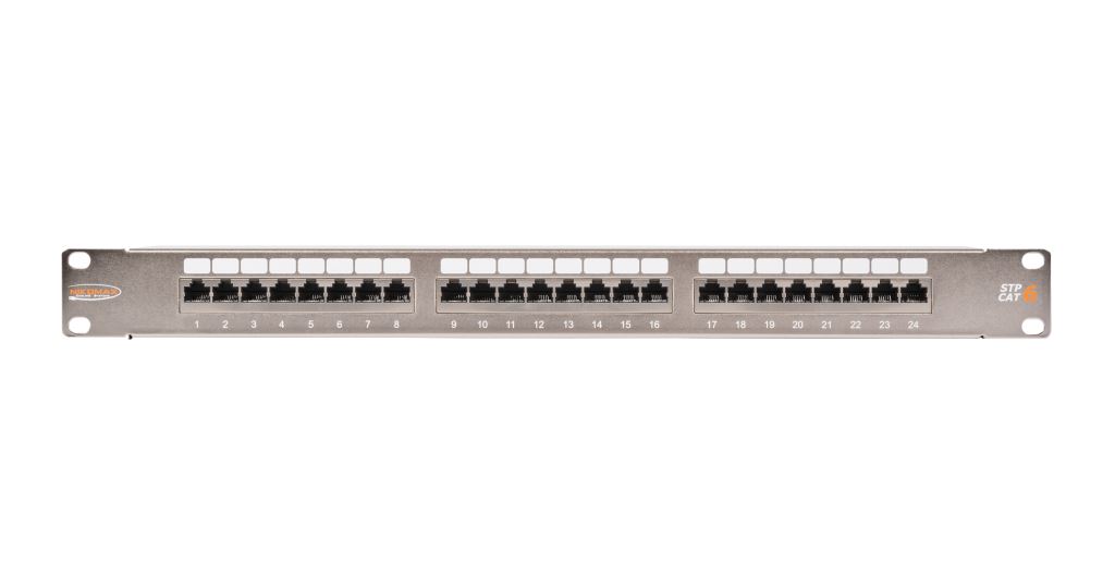 Nikomax STP patch panel cat.6 24 port 19" 1U árnyékolt (NMC-RP24SE2-1U-MT)