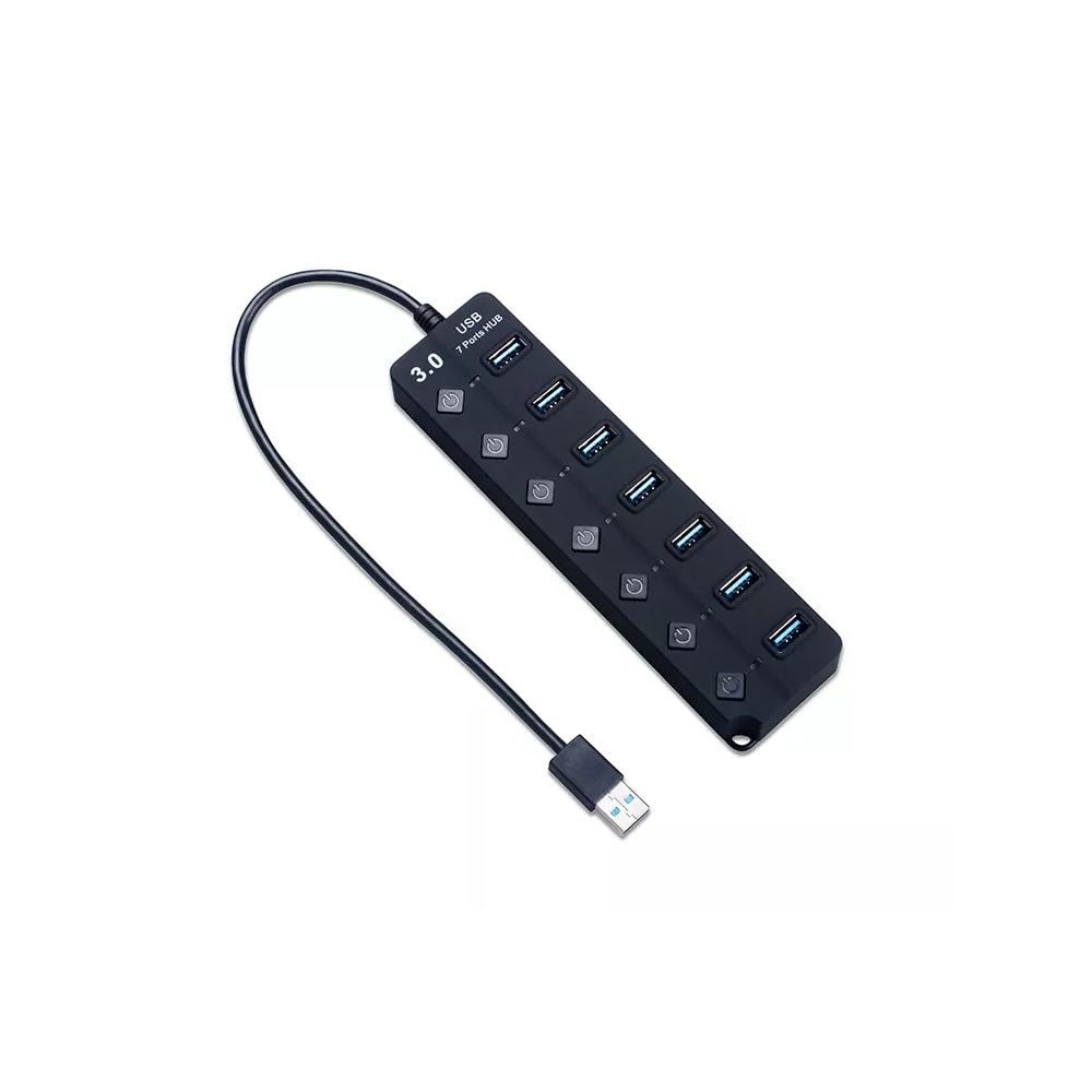 BlackBird USB 3.0 HUB 7 portos kapcsolóval fekete (BH1374) BlackBird USB 3.0 HUB 7 portos kapcsolóval fekete (BH1374)