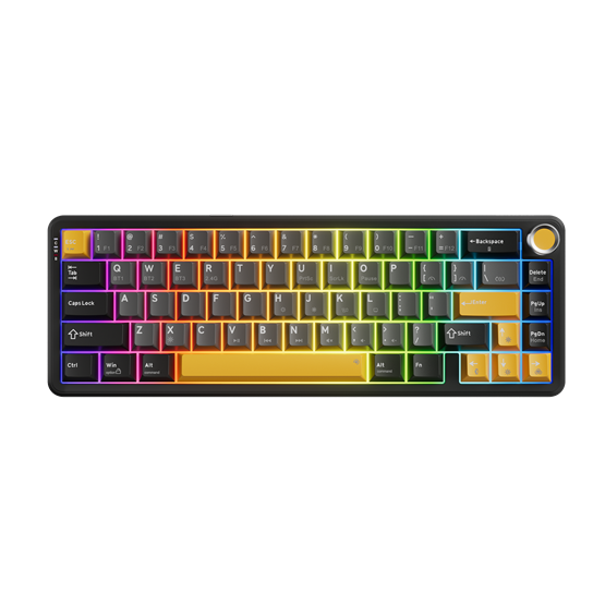 BILL MARVO TITAN 65 vezeték nélküli gaming billentyűzet - Fekete - US /Banana Crystal Linear/