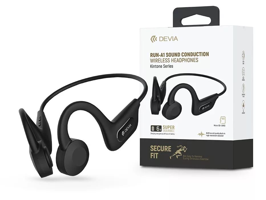 Devia A1 Kintone Series Sport Bluetooth fülhallgató Micro SD kártyaolvasóval fekete (ST379291) Devia A1 Kintone Series Sport Bluetooth fülhallgató Micro SD kártyaolvasóval fekete (ST379291)