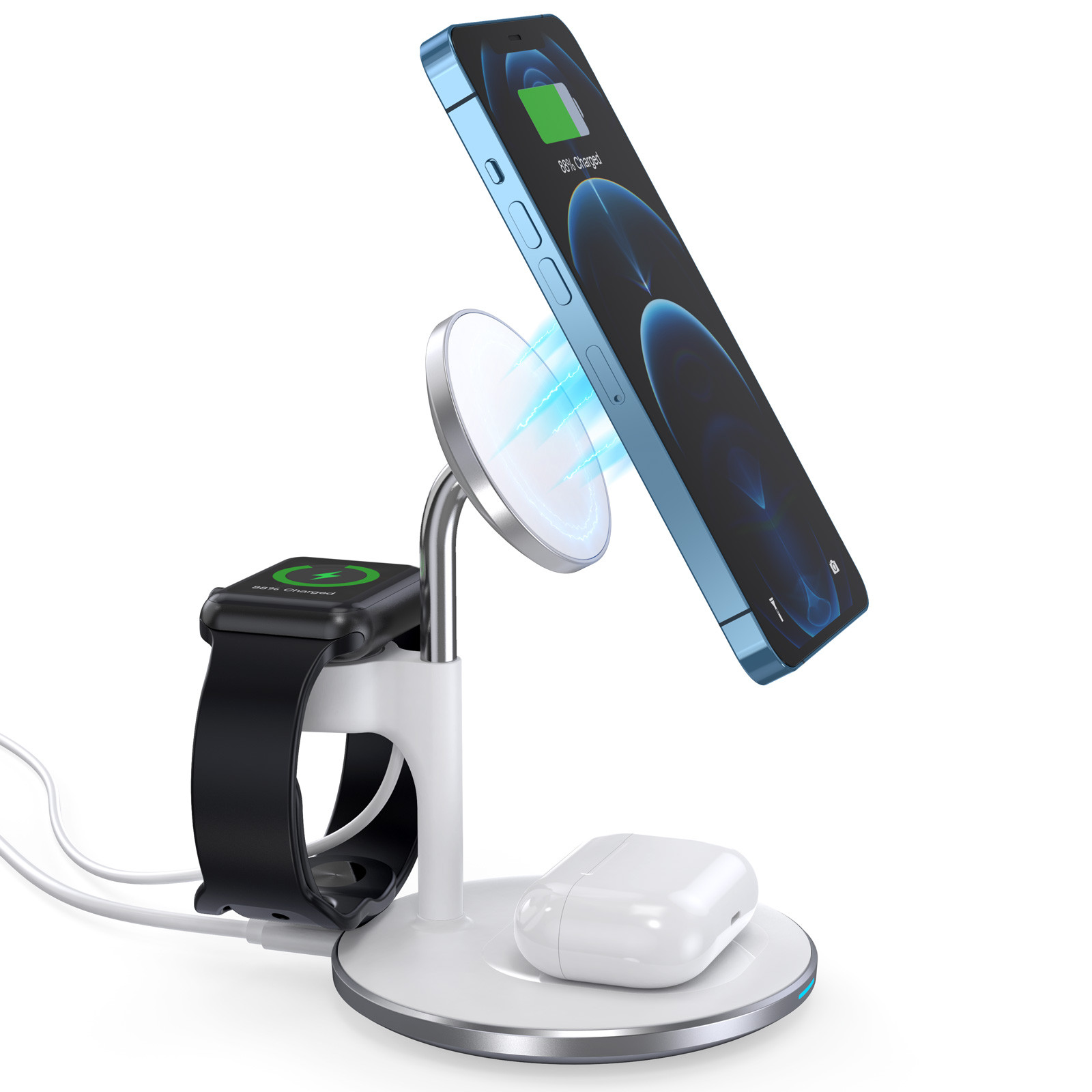 Choetech 15W 3-1ben Wireless mobil mágneses gyorstöltő töltő Choetech 15W 3-1ben Wireless mobil mágneses gyorstöltő töltő