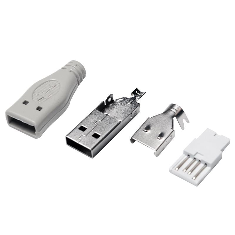 Logilink USB 2.0 csatlakozó önálló összeszereléshez, USB-A/M, forrasztási típus, szürke (UP0001) Logilink USB 2.0 csatlakozó önálló összeszereléshez, USB-A/M, forrasztási típus, szürke (UP0001)