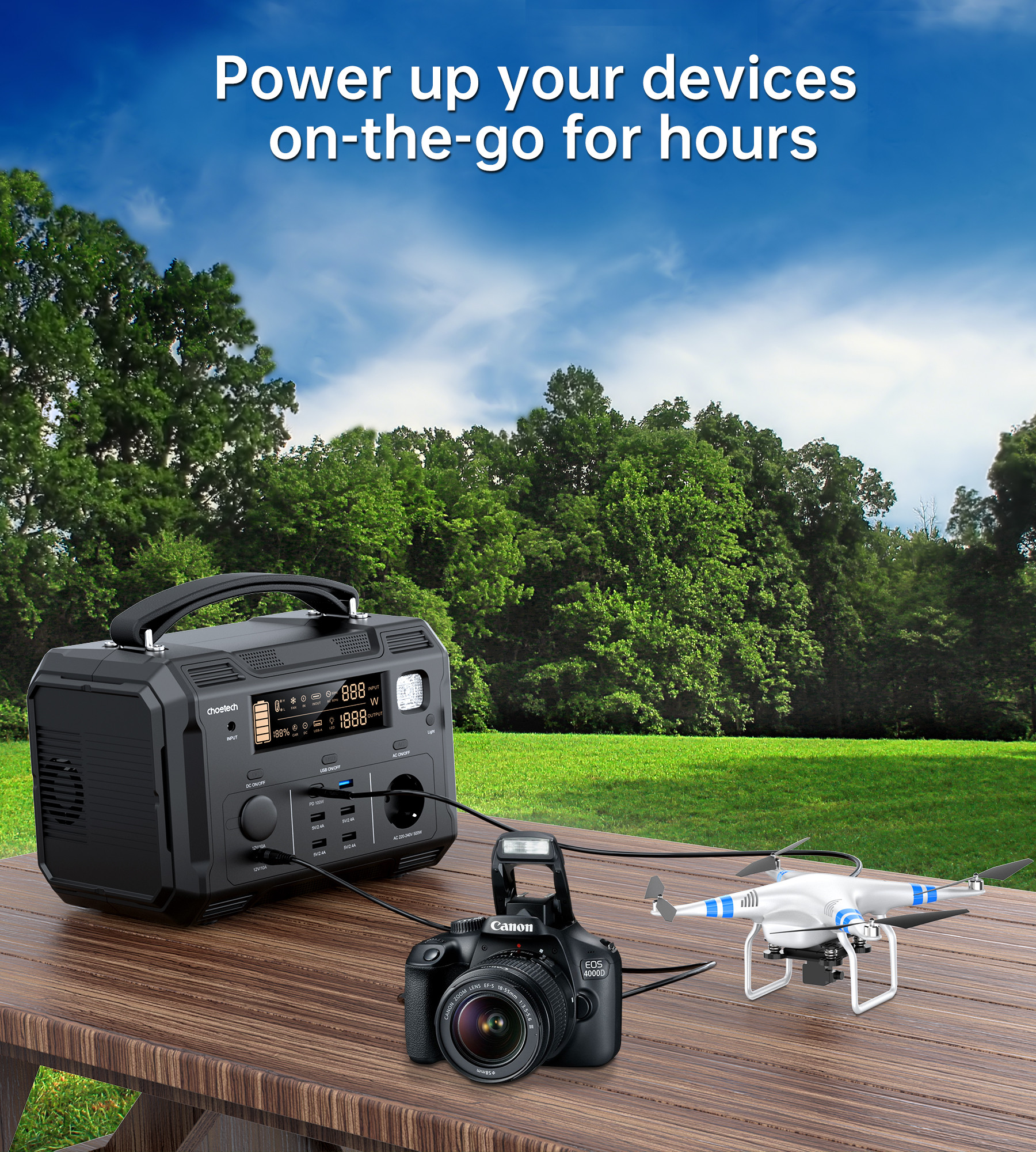 Choetech 500W hordozható PowerStation