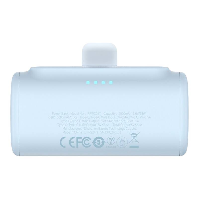  baseus Compact USB-C 5000mAh  20W Powerbank Kék