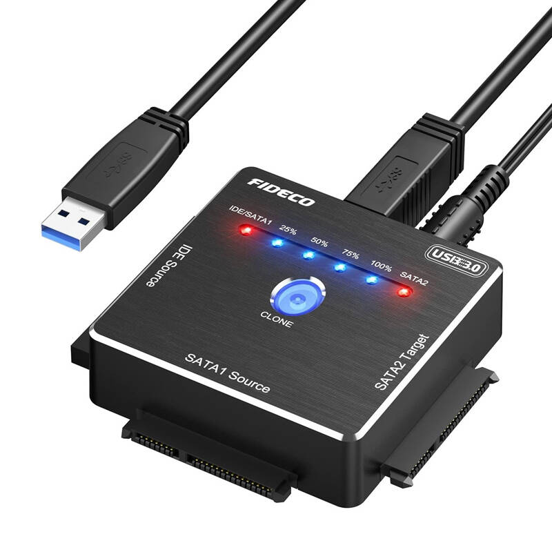 FIDECO PL06 (USB 3.0, SATA/IDE) HDD/SSD Adapter Klónozási Funkcióval