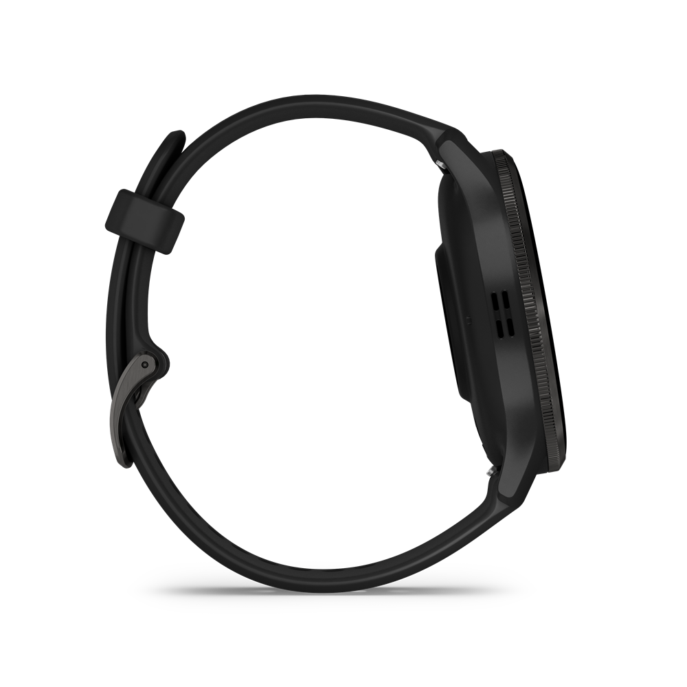 Garmin Venu 3 fekete, fekete kerettel, bőr és szilikon szíjjal okosóra