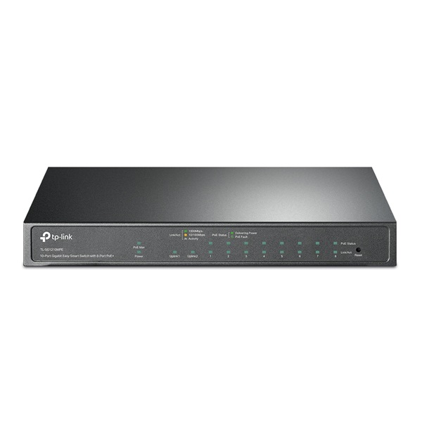 TP-LINK Switch 9x1000Mbps (8xPOE+) + 1 Gigabit kombó SFP, Fémházas Asztali, Easy Smart (TL-SG1210MPE) TP-LINK Switch 9x1000Mbps (8xPOE+) + 1 Gigabit kombó SFP, Fémházas Asztali, Easy Smart (TL-SG1210MPE)