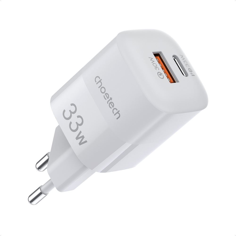Choetech Type-C + USB hálózati töltő fehér (PD5006)