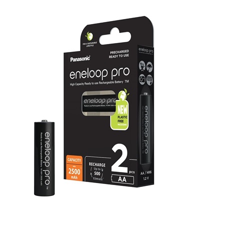 Tölthető elem, AA ceruza, 2x2500 mAh Ni-MH, PANASONIC "Eneloop Pro"