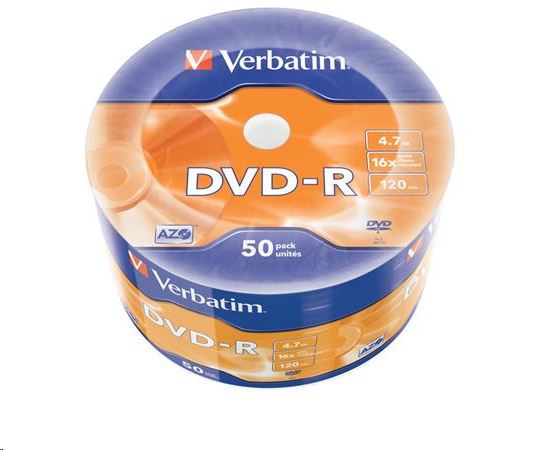 Verbatim DVD-R 4.7GB 16x DVD lemez zsugorhengeres 50db/henger  (43788)