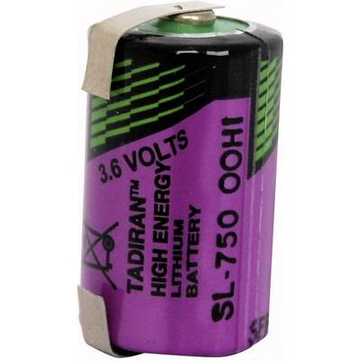 1/2 AA lítium elem, forrasztható, 3,6V 1100 mAh, forrfüles, 14,7 x 25,2 mm, Tadiran SL750/T 1/2 AA lítium elem, forrasztható, 3,6V 1100 mAh, forrfüles, 14,7 x 25,2 mm, Tadiran SL750/T