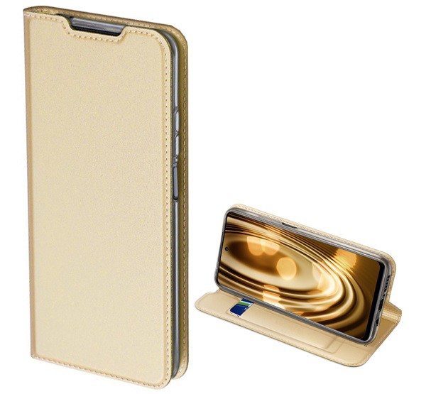 DUX DUCIS SKIN PRO tok álló, bőr hatású (FLIP, oldalra nyíló, bankkártya tartó, asztali tartó funkció) ARANY [Xiaomi Mi 10T Lite 5G]