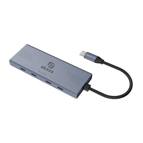 Akasa AK-CBCA32-18BK Type-C 4-In-1 USB-C elosztó 10Gbps Akasa AK-CBCA32-18BK Type-C 4-In-1 USB-C elosztó 10Gbps