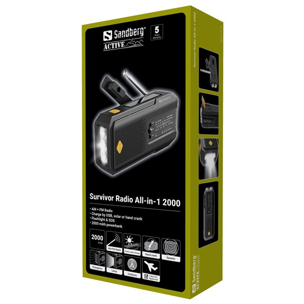 Sandberg Survivor Radio All-in-1 2000 Akkubank 