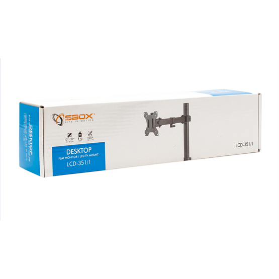 SBOX LCD-351/1 13"-32"  dönthető  forgatható Asztali monitor tartó konzol