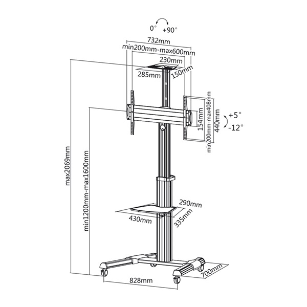Stell SOS 4100 Profi prezentációs állvány 40"-100" (35050153)