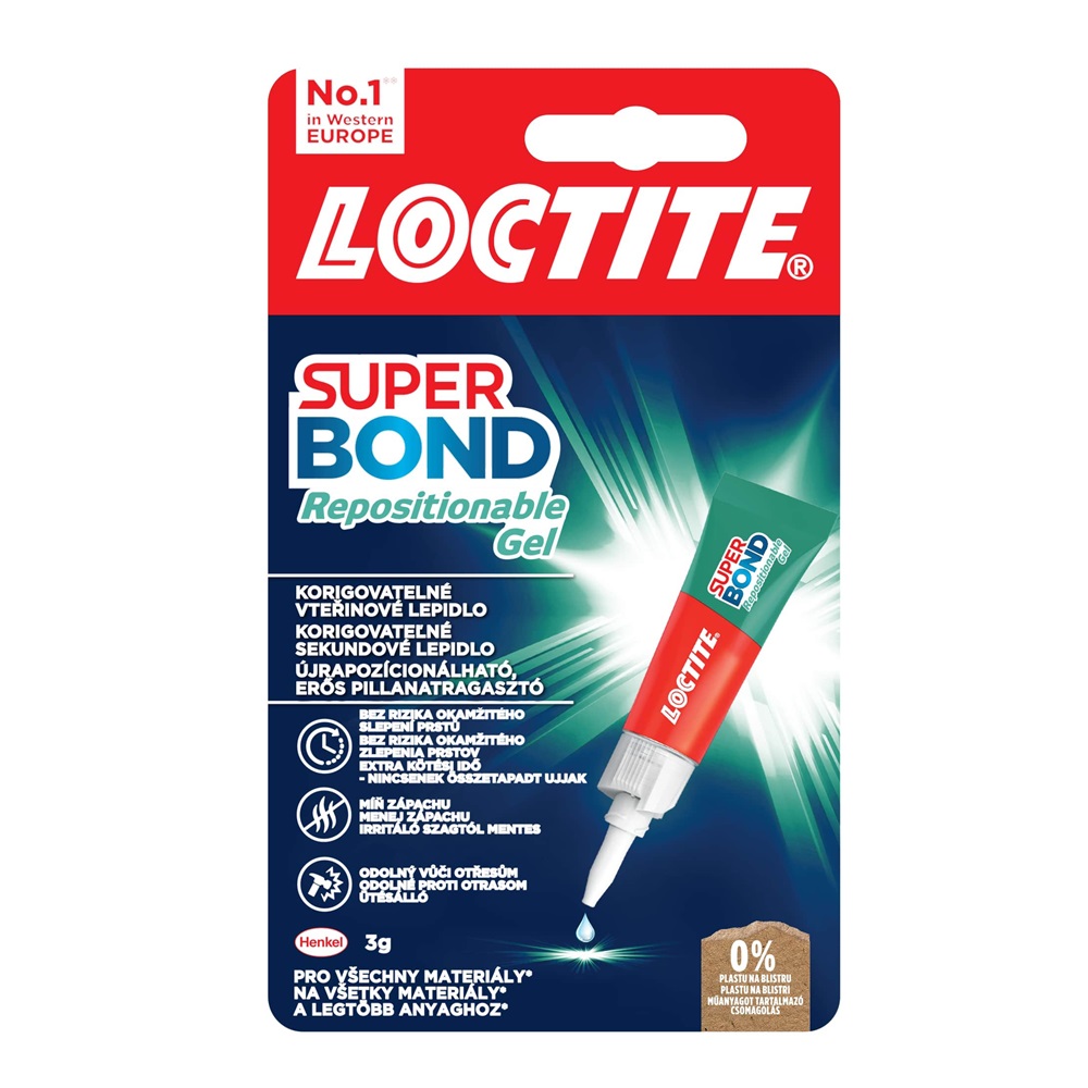 LOCTITE® Pillanatragasztó 3g  Super Bond Repositionable gél (2943110)