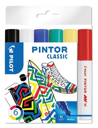 Pilot "Pintor M" dekormarker készlet 6 különböző klasszikus szín (PIN-NORM-S6-M / PDMPTM6) Pilot "Pintor M" dekormarker készlet 6 különböző klasszikus szín (PIN-NORM-S6-M / PDMPTM6)