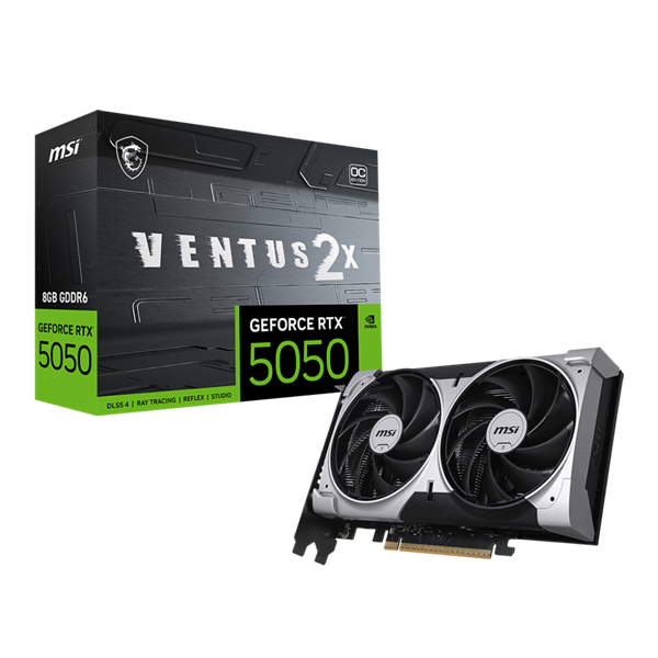 MSI Videokártya PCI-Ex16x nVIDIA RTX 5050 VENTUS 2X 8GB DDR6 OC
